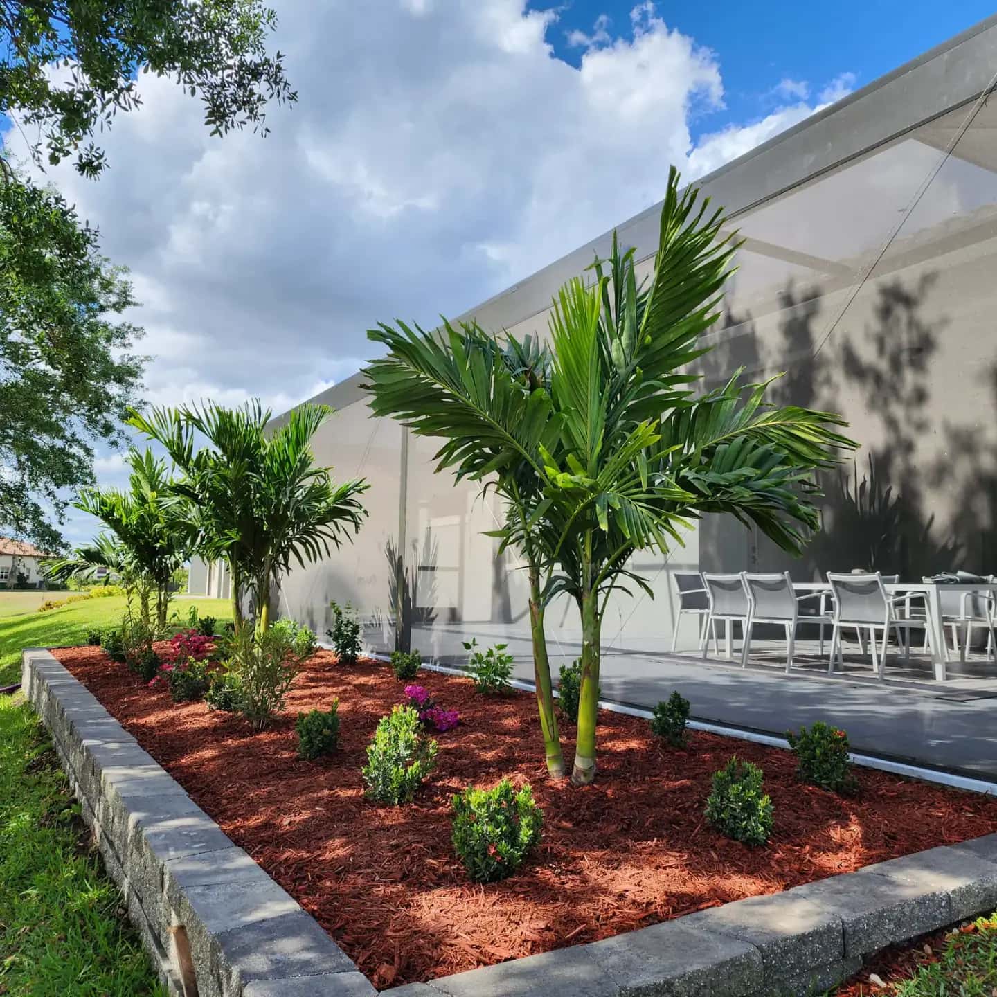 Custom landscape design with pavers and turf